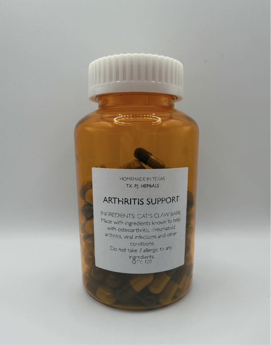 Bottle of Cats Claw Bark Capsules for arthritis support with natural joint health ingredients
